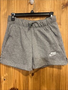 Nike Gray Heather Athletic Shorts with White Swoosh